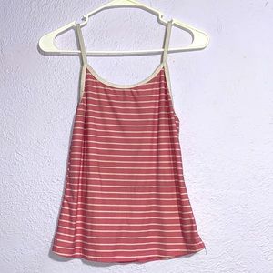 Pink and white cotton tank top.